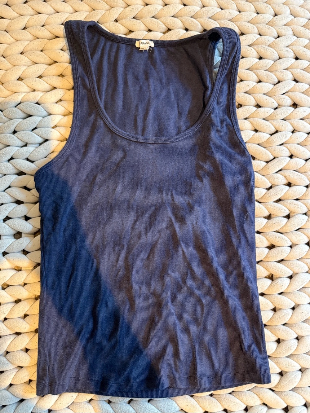 Garage navy tank top